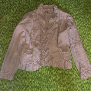 Brown cardigan with ruffles
